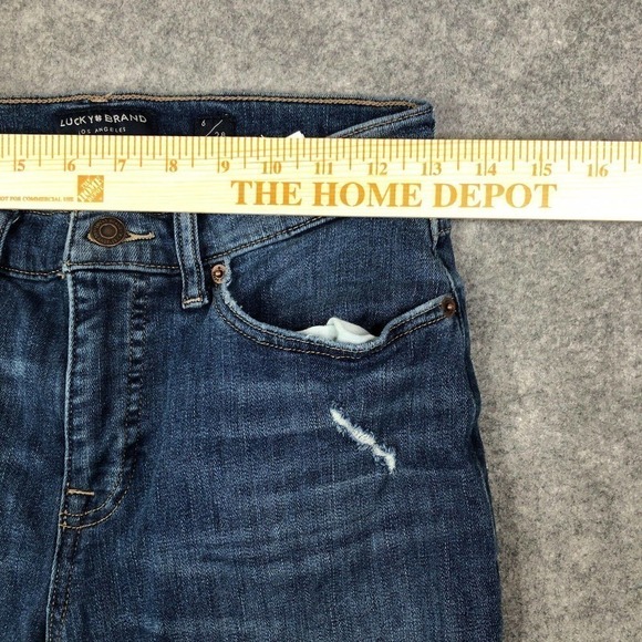 Lucky Brand Skinny Jeans Womens 6/28 Ava Mid Rise Ankle Distressed Stretchy Blue - Picture 7 of 12